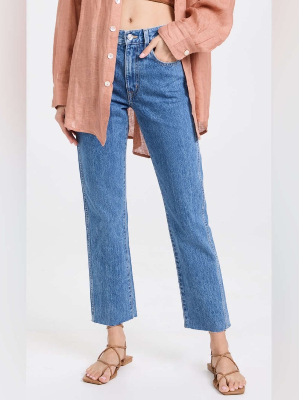 SlvrLake Classic High-Rise Straight Leg Jeans - Medium Blue